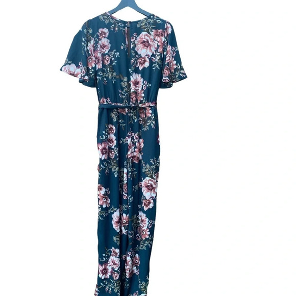 Xhilaration women's size medium floral pants jumpsuit - Picture 2 of 5